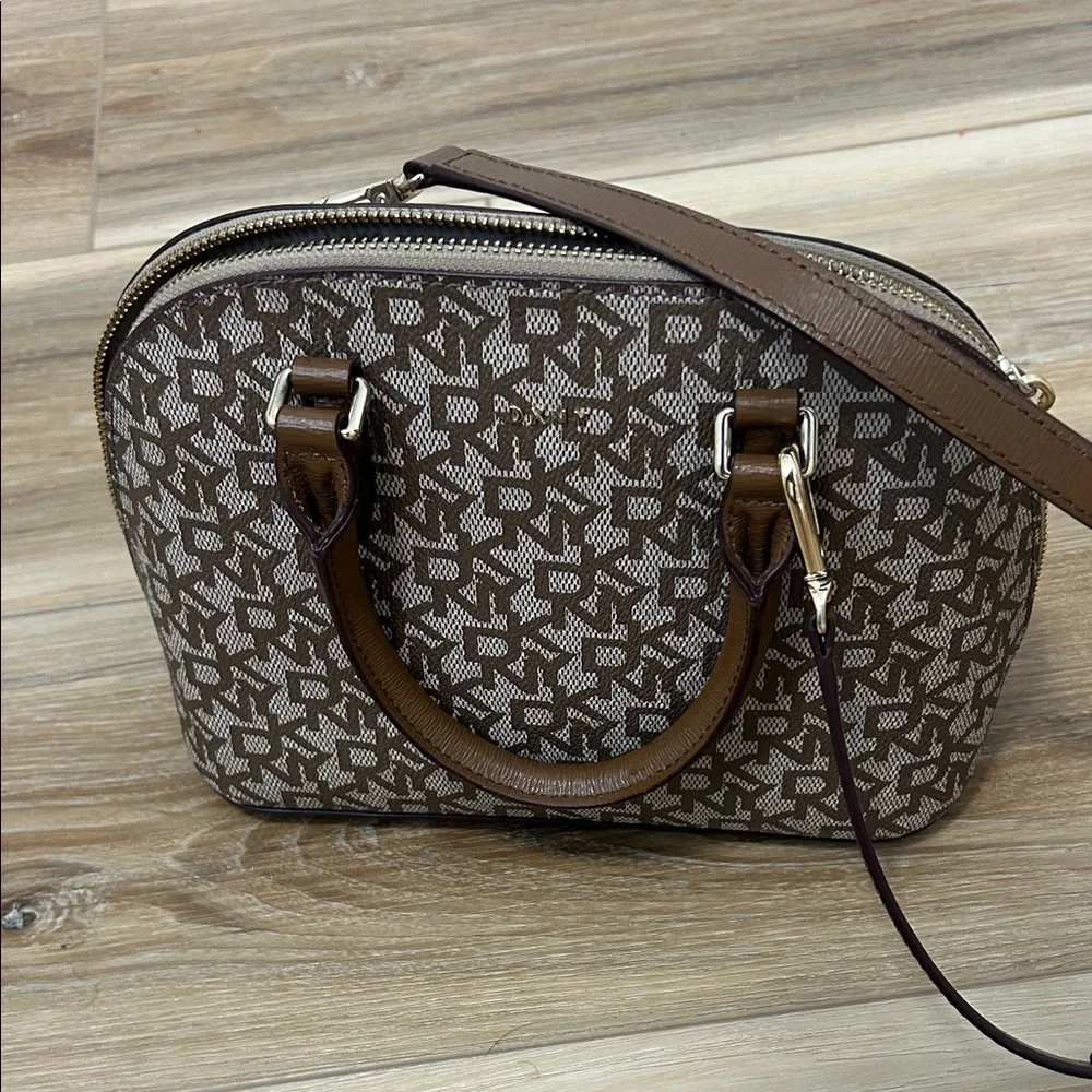 DKNY Brown Patterned Crossbody Bag - Picture 1 of 5
